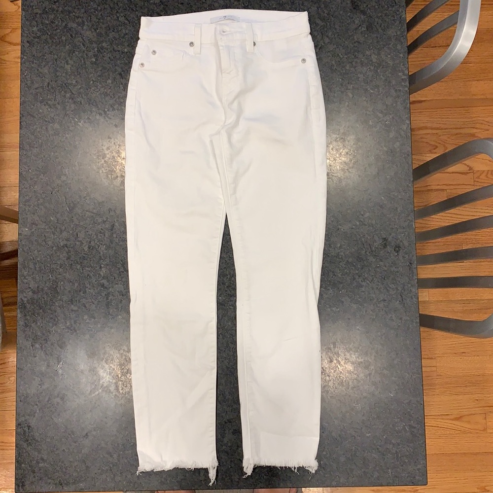 7 For All Mankind white skinny jeans size 26